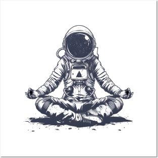 Cosmic Yoga: Astronaut in Tranquility Posters and Art